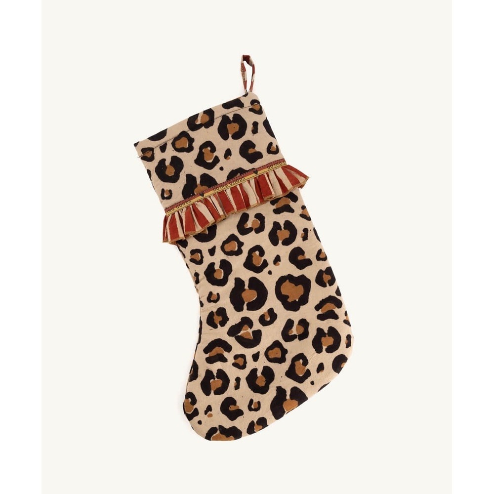 Doing Goods Leopard Christmas Stocking New Holiday‎ Decor Treasure Hunters